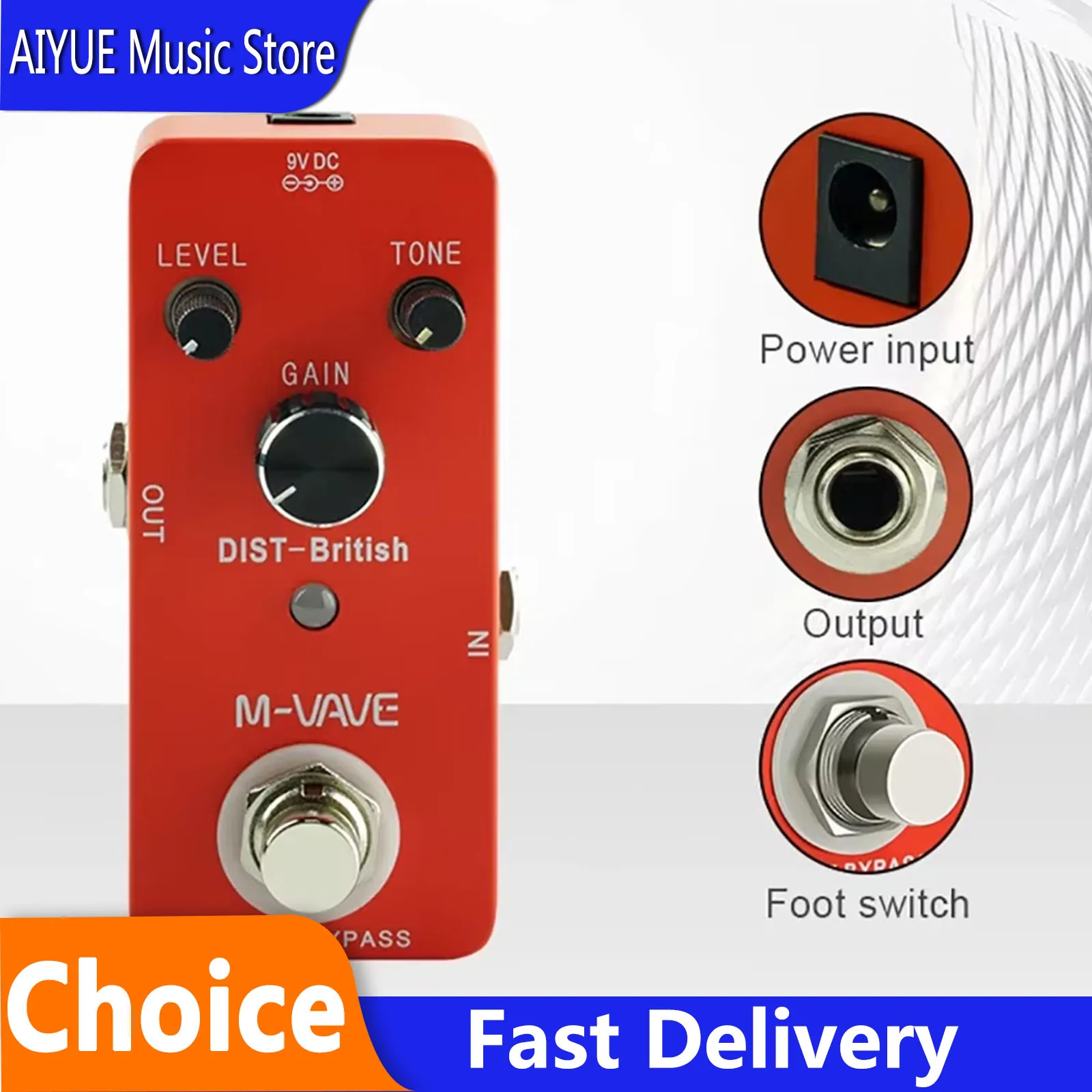 M-VAVE Electric Guitar Effect Pedal Distortion-British Pedal British Distortion Effect True Bypass Guitar Portable Accessories
M-VAVE Electric Guitar Effect Pedal Distortion-British Pedal British Distortion Effect True Bypass Guitar Portable Accessories
