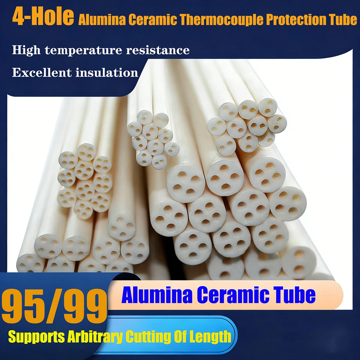 10pcs 95/99 Alumina Ceramic Tube 4-Hole High Temperature Insulation Protection Tube for Thermocouple
10pcs 95/99 Alumina Ceramic Tube 4-Hole High Temperature Insulation Protection Tube for Thermocouple