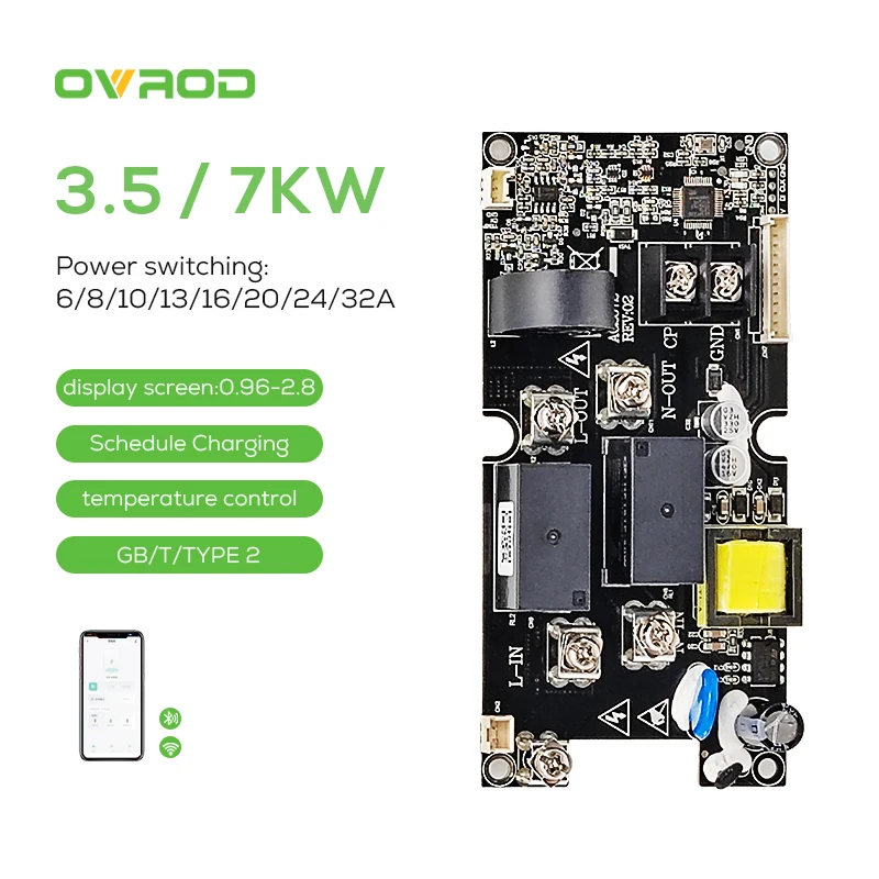 OVROD AC EV Charger Control Board 3.5KW 7KW 16A 32A Single Phase Portable EV Charger PCB Motherboard for Electric Vehicles
OVROD AC EV Charger Control Board 3.5KW 7KW 16A 32A Single Phase Portable EV Charger PCB Motherboard for Electric Vehicles