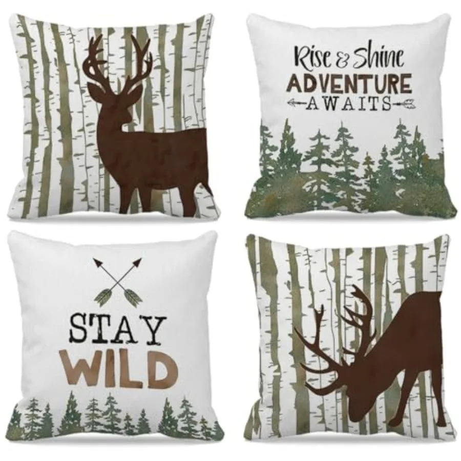 Cabin Decor Pillow Covers 18x18 Set of 4, Cabin Throw Pillows, Log Cabin Decor, Farmhouse Rustic Pillow Covers, Camping Pillow,
Cabin Decor Pillow Covers 18x18 Set of 4, Cabin Throw Pillows, Log Cabin Decor, Farmhouse Rustic Pillow Covers, Camping Pillow,