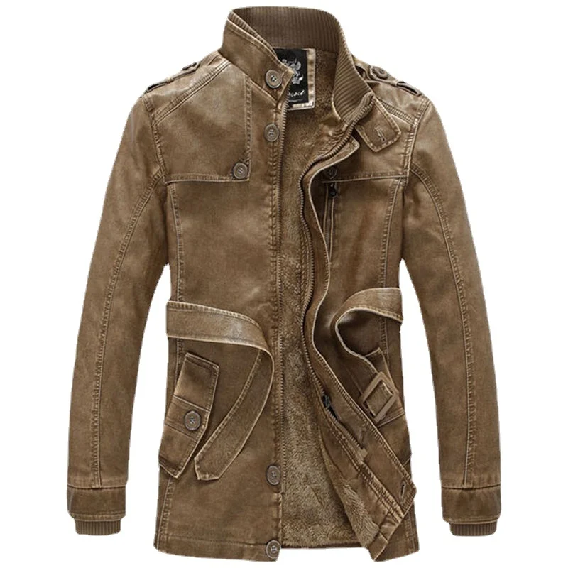winter Leather plush thickened men's stand collar leather jacket fur one man's coat medium long
winter Leather plush thickened men's stand collar leather jacket fur one man's coat medium long