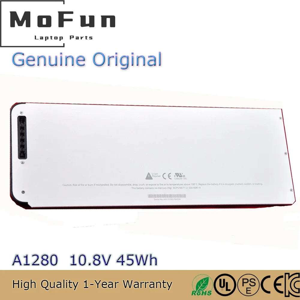 Brand New Original A1280 10.8V 45Wh Laptop Battery for Apple MacBook 13.3 13" A1278 2008 MB771LL/A MB466J/A MB467 etc.
Brand New Original A1280 10.8V 45Wh Laptop Battery for Apple MacBook 13.3 13" A1278 2008 MB771LL/A MB466J/A MB467 etc.