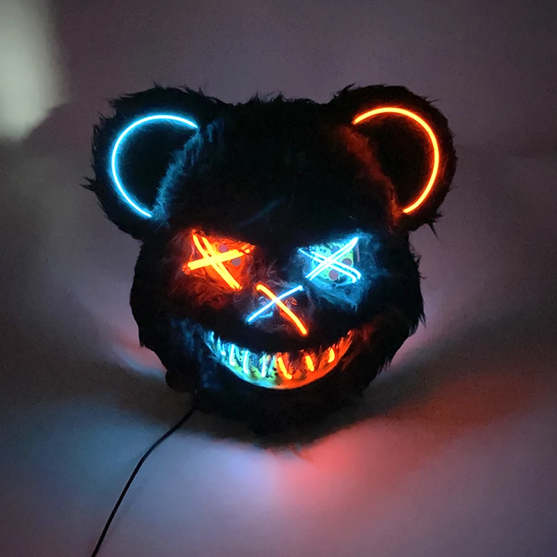 LED Light Up Bear Mask Neon Glowing Masquerade Party Mask Festival Cosplay Supplies Adult Kids Halloween Disguise Mask Props
LED Light Up Bear Mask Neon Glowing Masquerade Party Mask Festival Cosplay Supplies Adult Kids Halloween Disguise Mask Props