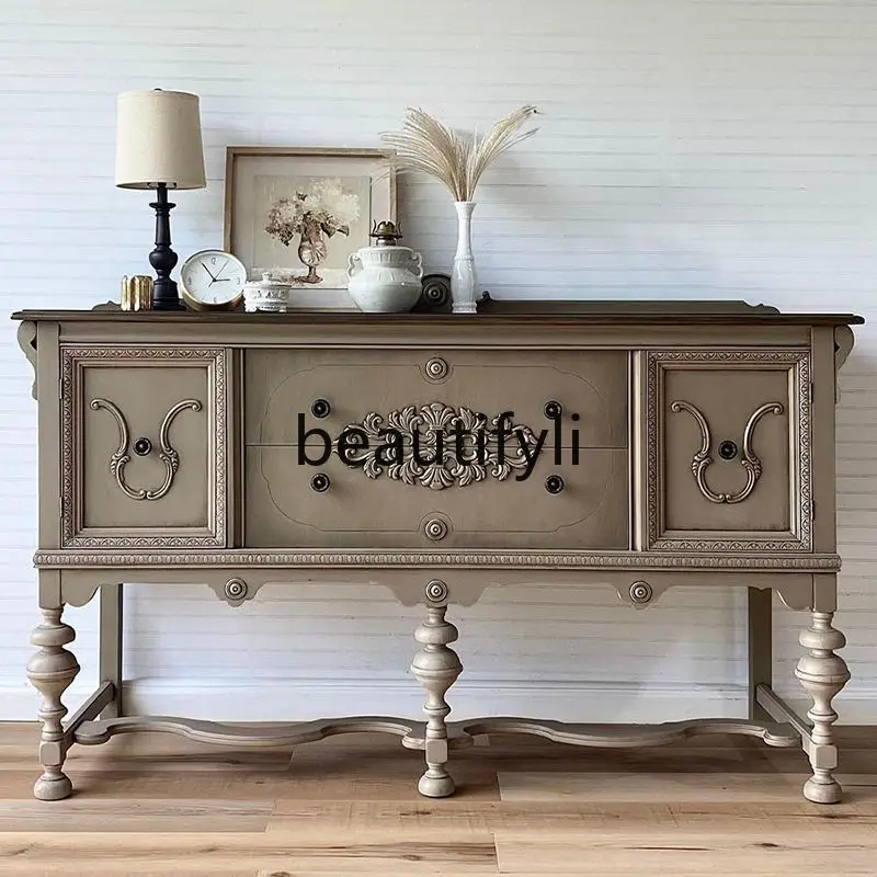 French solid wood entrance cabinet retro integrated partition cabinet entrance table wall decorative cabinet
French solid wood entrance cabinet retro integrated partition cabinet entrance table wall decorative cabinet