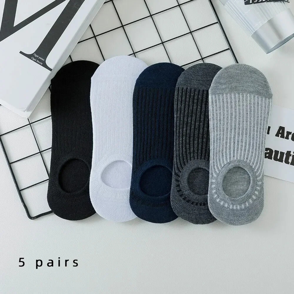5 Pairs of MEN'S Invisible Socks and Slippers, Cotton Silicone Anti Slip Summer No Show MEN'S Ankle Socks, Breathable Boat Socks
5 Pairs of MEN'S Invisible Socks and Slippers, Cotton Silicone Anti Slip Summer No Show MEN'S Ankle Socks, Breathable Boat Socks