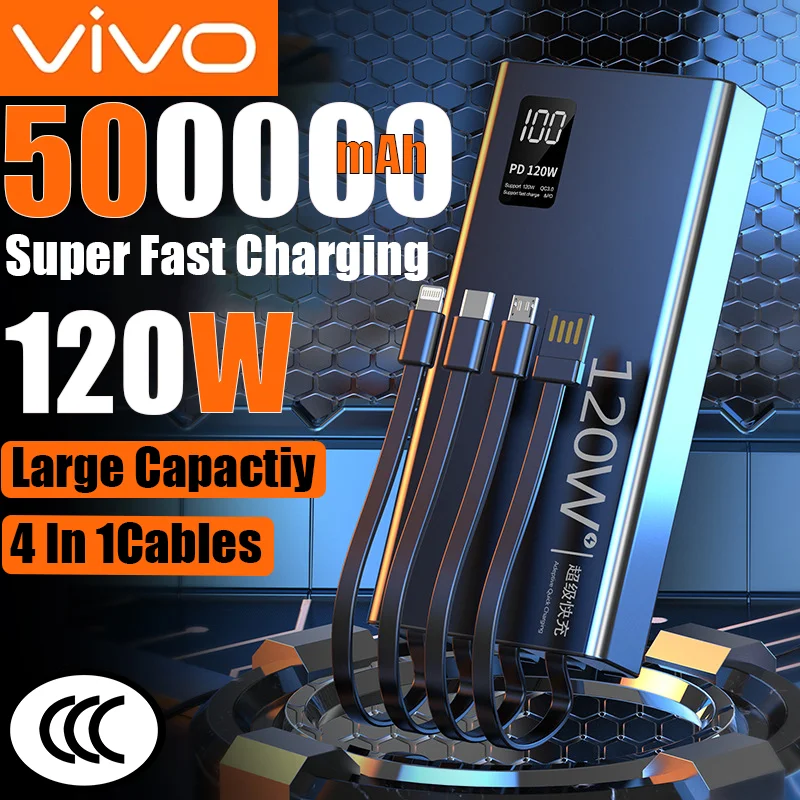 ROMOSS 120 Вт 500000 мАч Power Bank большой емкости, быстрая зарядка, встроенный 4 кабеля, портативный внешний аккумулятор для iPhone Huawei, новинка
ROMOSS 120 Вт 500000 мАч Power Bank большой емкости, быстрая зарядка, встроенный 4 кабеля, портативный внешний аккумулятор для iPhone Huawei, новинка