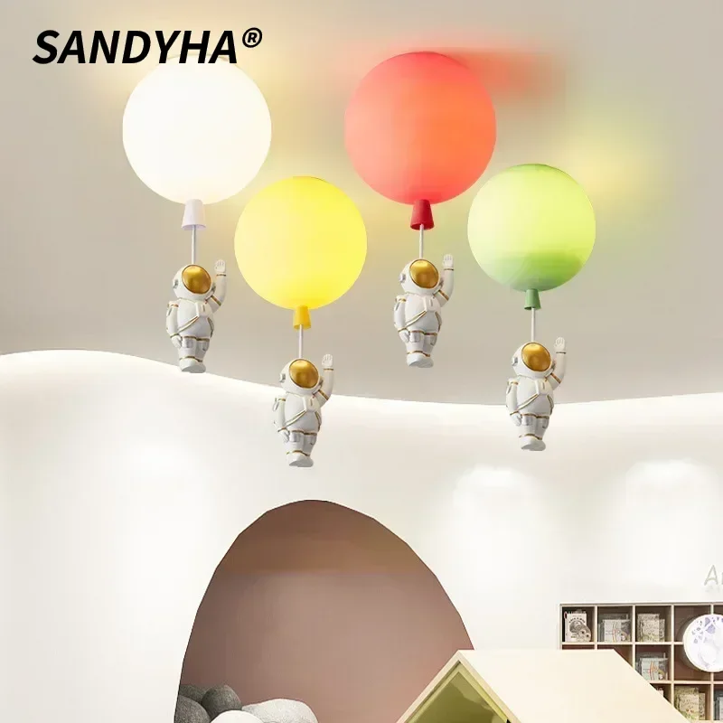 SANDYHA Modern Astronaut Ceiling Light Colorful Balloon Hanging Chandelier Decor Bedroom Children's Room Study Led Pendant Lamp
SANDYHA Modern Astronaut Ceiling Light Colorful Balloon Hanging Chandelier Decor Bedroom Children's Room Study Led Pendant Lamp