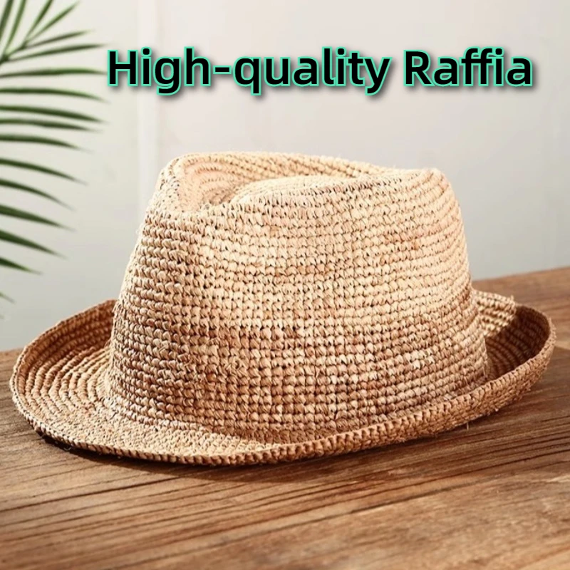 High-quality Raffia Jazz Sun Hats Men and Women's Summer Manual Woven Straw Hat Fashion Sun Protection Sunshade Beach Hat Panama
High-quality Raffia Jazz Sun Hats Men and Women's Summer Manual Woven Straw Hat Fashion Sun Protection Sunshade Beach Hat Panama
