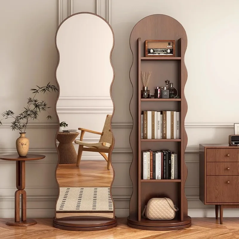 Rotating bookshelf dressing full body floor mirror household bedroom study storage integrated fitting vertical movable
Rotating bookshelf dressing full body floor mirror household bedroom study storage integrated fitting vertical movable