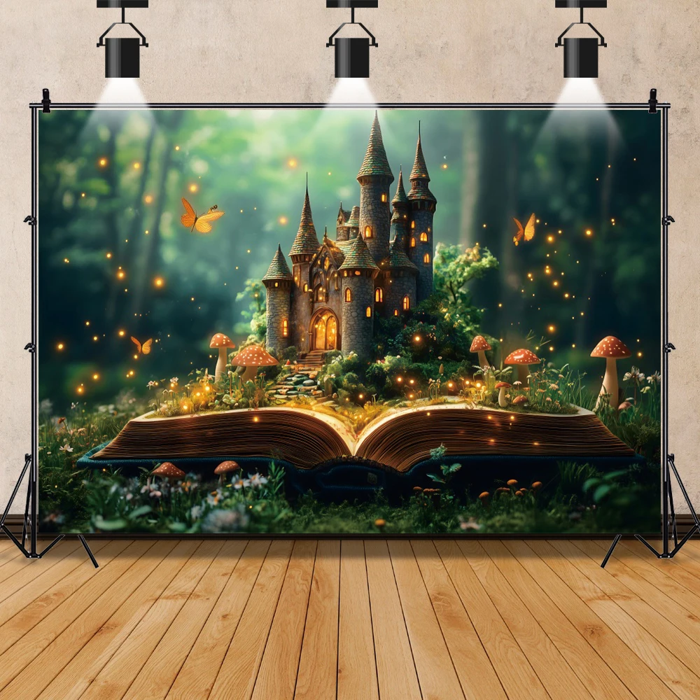 Dreamy Forest Castle Photography Backdrop Butterfly Magic Book Mushroom Princess Birthday Party Decor Background Photo Studio
Dreamy Forest Castle Photography Backdrop Butterfly Magic Book Mushroom Princess Birthday Party Decor Background Photo Studio