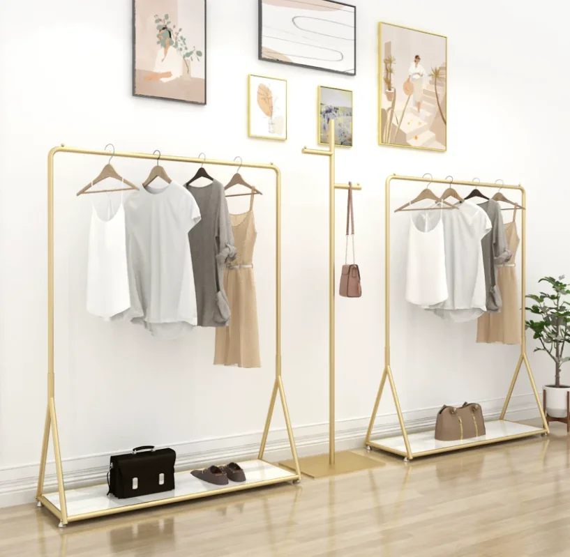 High-endIron Clothing Store Display Rack Floor-to-ceiling Gold Side Hanging Men's And Women's Clothing Store Simple Display Rack
High-endIron Clothing Store Display Rack Floor-to-ceiling Gold Side Hanging Men's And Women's Clothing Store Simple Display Rack