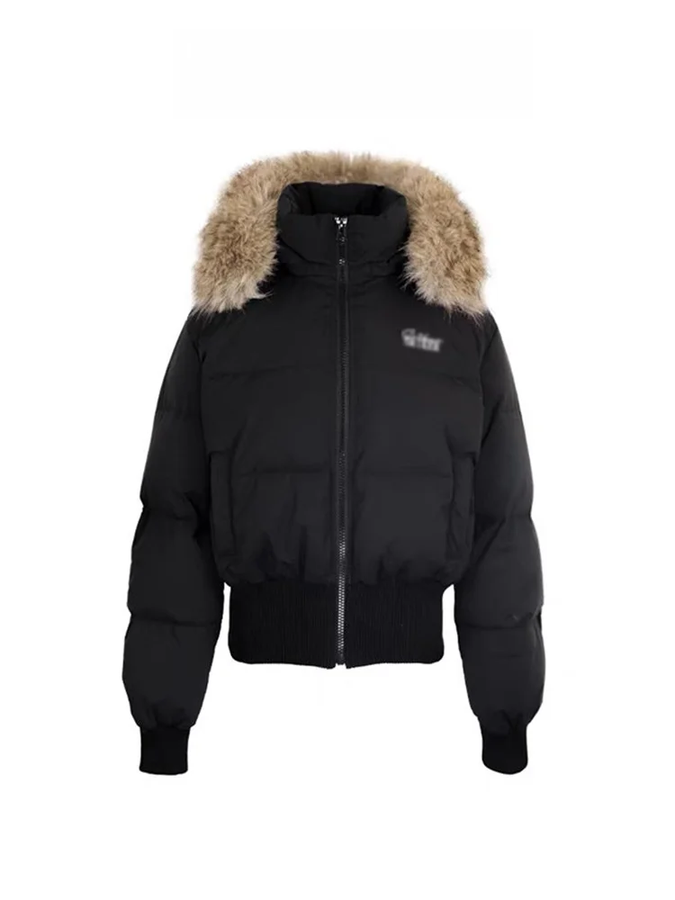 Winter Thiened down Cotton Jaet Women's ort Coat with Hood Large Fur Collar Slimming Waist Korean Sle Commute
Winter Thiened down Cotton Jaet Women's ort Coat with Hood Large Fur Collar Slimming Waist Korean Sle Commute