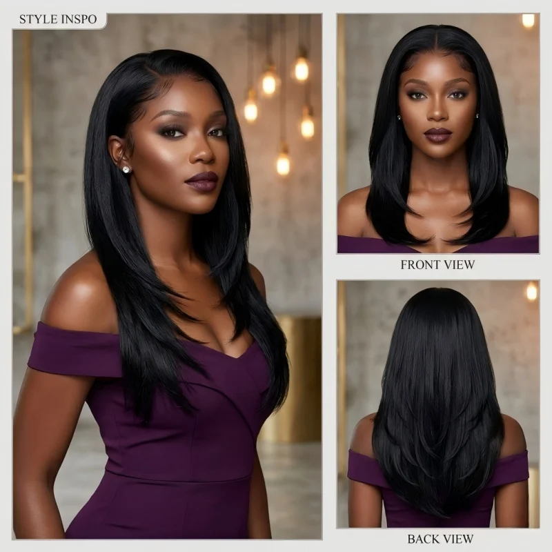 Long Straight Lace Front Wig Glueless Pre Plucked Layered Black Synthetic Hair Wig for Women
Long Straight Lace Front Wig Glueless Pre Plucked Layered Black Synthetic Hair Wig for Women