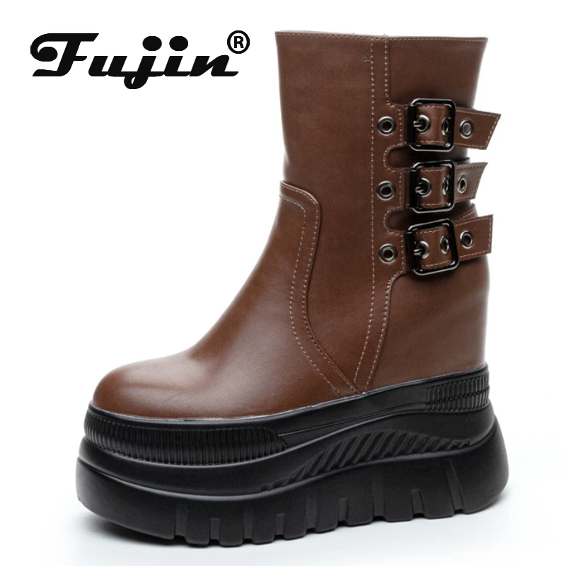 Fujin 12cm Microfiber Ankle Mid Calf Knee Leather High Boots ZIP Spring Thick Sole Platform Wedge Shoes Boots Autumn Booties
Fujin 12cm Microfiber Ankle Mid Calf Knee Leather High Boots ZIP Spring Thick Sole Platform Wedge Shoes Boots Autumn Booties