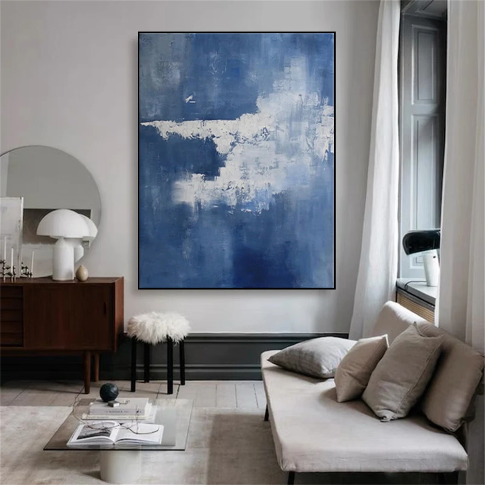 Handmade High-End Blue Art Abstract Oil Painting Wall Art Images Hanging On Canvas For Home Living Room Background Decor
Handmade High-End Blue Art Abstract Oil Painting Wall Art Images Hanging On Canvas For Home Living Room Background Decor