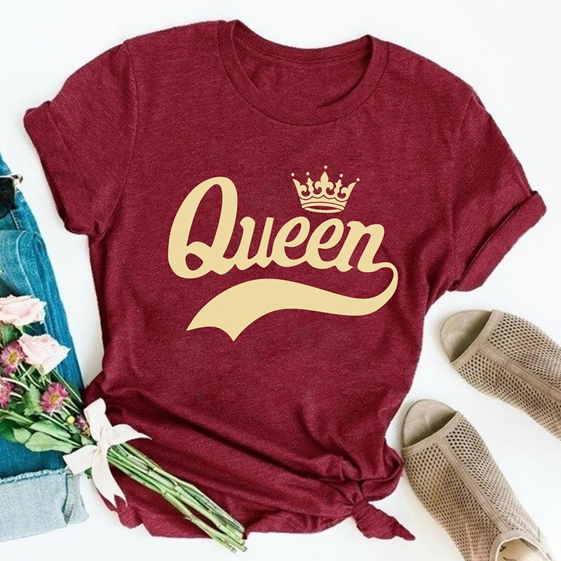 Queen Crew Women T Shirts Birthday Style Party Ladies Clothes Harajuku Cotton Short Sleeve Streetwear Outfits Casaul Tshirt Tops
Queen Crew Women T Shirts Birthday Style Party Ladies Clothes Harajuku Cotton Short Sleeve Streetwear Outfits Casaul Tshirt Tops