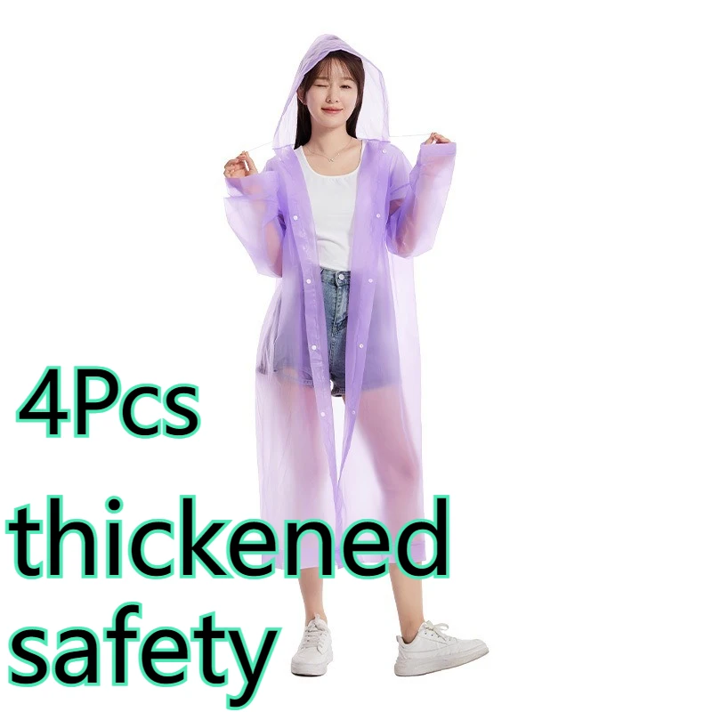 Cycling Raincoats Single-person Long Poncho Waterproof Outdoor Disposable Thickened Hooded Raincoat Impermeable Rainwear 4Pcs
Cycling Raincoats Single-person Long Poncho Waterproof Outdoor Disposable Thickened Hooded Raincoat Impermeable Rainwear 4Pcs
