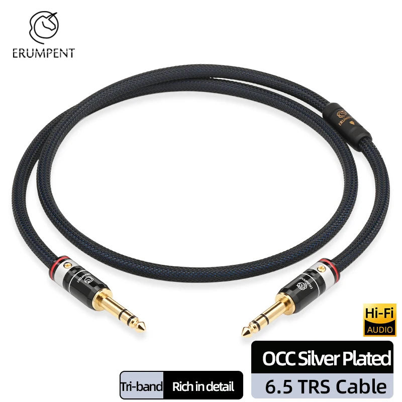 ERUMPENT HiFi 6.5mm Aux Guitar Cable OCC Silver Plating Aux Stereo Audio 6.5 TRS Cable For Electric Guitar Bass Amplifier
ERUMPENT HiFi 6.5mm Aux Guitar Cable OCC Silver Plating Aux Stereo Audio 6.5 TRS Cable For Electric Guitar Bass Amplifier