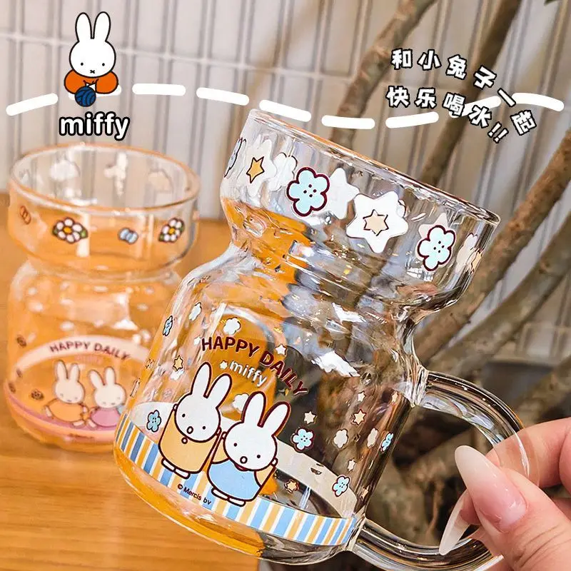 Miffy High Glass Mug Cute Double Rabbit Flower Print Large Capacity Clear Water Cup With Handle Kawaii Tea Coffee Drinking Cup
Miffy High Glass Mug Cute Double Rabbit Flower Print Large Capacity Clear Water Cup With Handle Kawaii Tea Coffee Drinking Cup