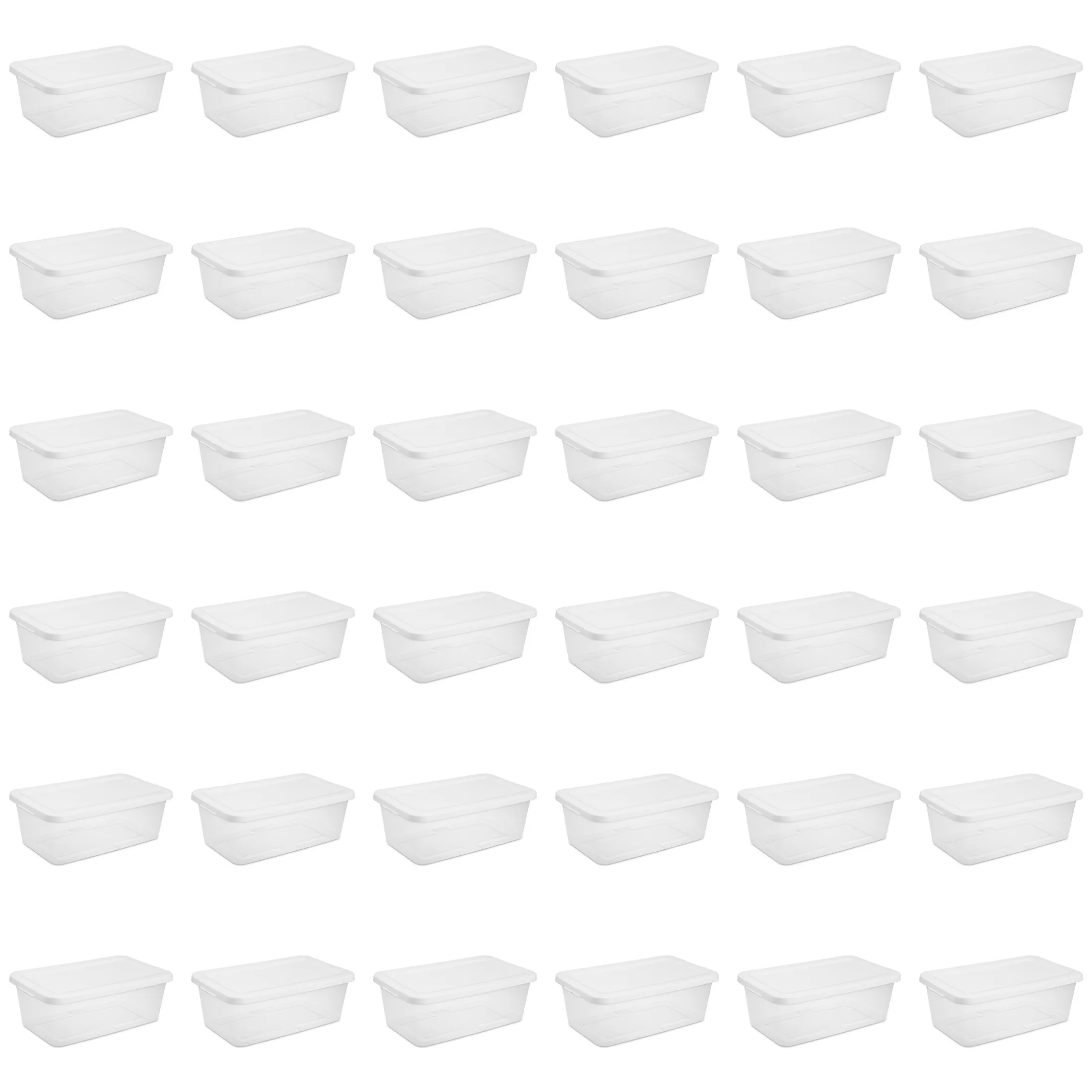 Small storage bin 6 quart clear plastic container with snap-on lid white set of 36
Small storage bin 6 quart clear plastic container with snap-on lid white set of 36