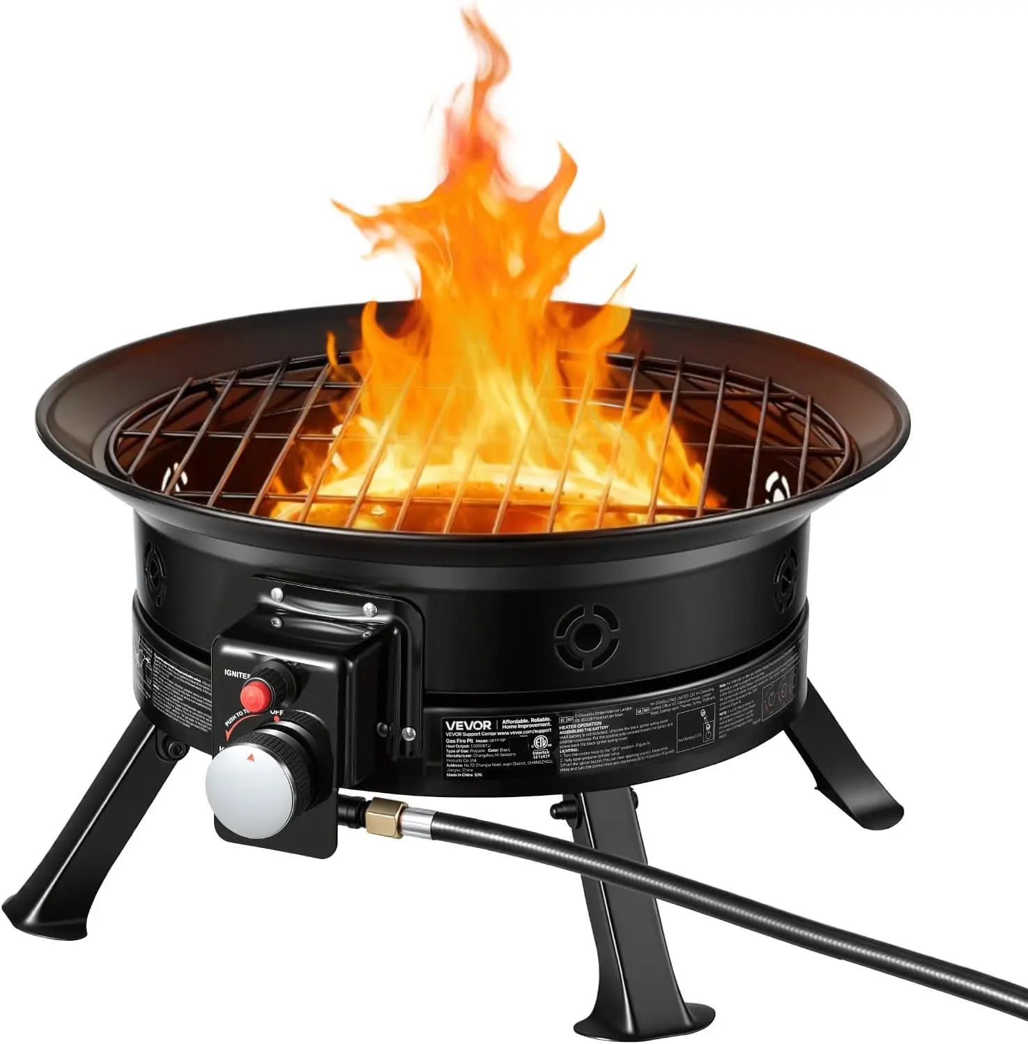 Propane Fire Pit 24-Inch, 53,000 BTU Portable Gas Fire Pit, with Grill Grate & Lava Rocks, Adjustable Flame, Folding Legs,Smokel
Propane Fire Pit 24-Inch, 53,000 BTU Portable Gas Fire Pit, with Grill Grate & Lava Rocks, Adjustable Flame, Folding Legs,Smokel