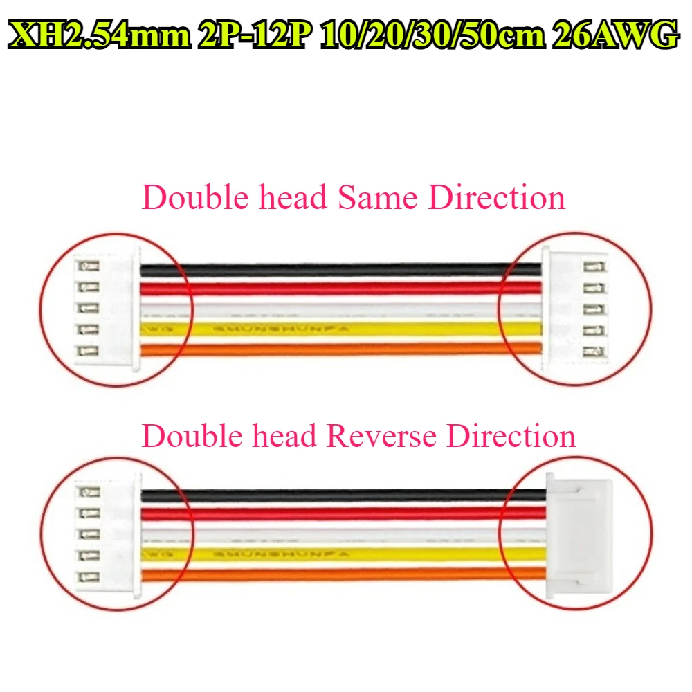 XH2.54mm Double head Same Direction/Reverse Direction 2P/3P/4P/5P/6P/7P/8P/9P/10P/11P/12P Terminal Wire 10/20/30/50cm 26AWG
XH2.54mm Double head Same Direction/Reverse Direction 2P/3P/4P/5P/6P/7P/8P/9P/10P/11P/12P Terminal Wire 10/20/30/50cm 26AWG