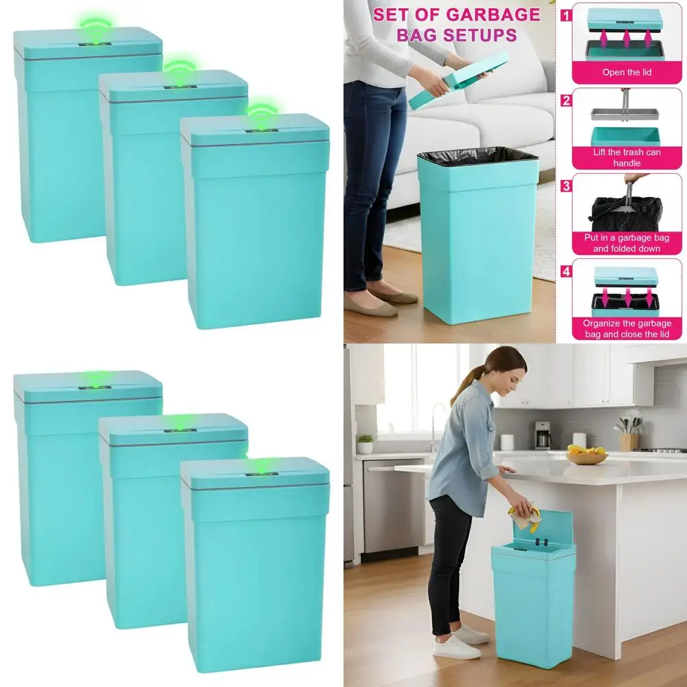 13 Gallon 50L Automatic Touch Sensor Kitchen Trash Can with Lid, Blue
13 Gallon 50L Automatic Touch Sensor Kitchen Trash Can with Lid, Blue