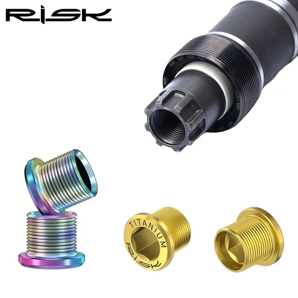 RISK RT046 Titanium M15 x 12mm ISIS Crank Bolts – Bike Splined Bottom Bracket Bolts Compatible With SHIMANO & SRAM (Gold Black)
RISK RT046 Titanium M15 x 12mm ISIS Crank Bolts – Bike Splined Bottom Bracket Bolts Compatible With SHIMANO & SRAM (Gold Black)