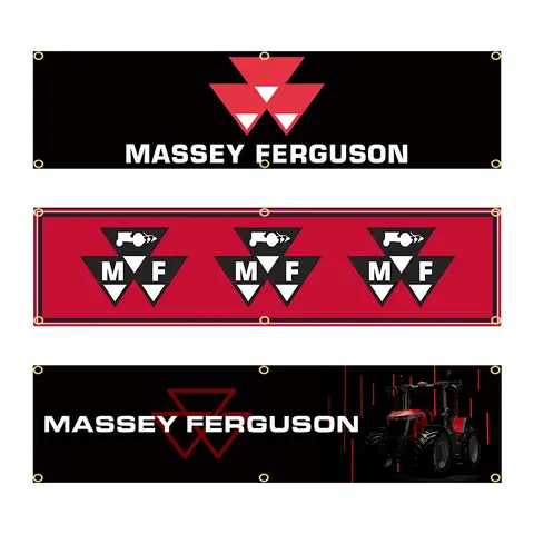Bandera de tractor Massey Fergusons de 60x240cm, bandera impresa de poliéster para coche, tapicería decorativa impresa de poliéster para garaje o exteriores