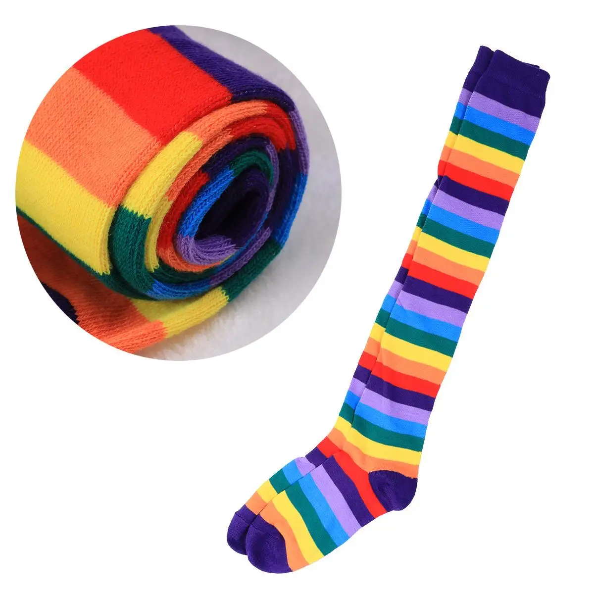 Rainbow Thigh High Socks Knee Length Colorful Stockings for Women Wide Calf Striped Leg Warmers Soft Lightweight Breathable
Rainbow Thigh High Socks Knee Length Colorful Stockings for Women Wide Calf Striped Leg Warmers Soft Lightweight Breathable