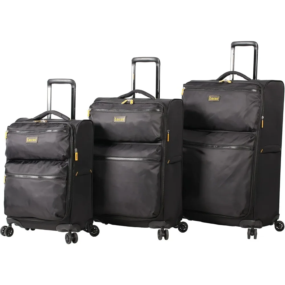 LUCAS Designer Luggage Collection - 3 Piece Softside Expandable Ultra Lightweight Spinner Suitcase Set - Travel Set includes 20
LUCAS Designer Luggage Collection - 3 Piece Softside Expandable Ultra Lightweight Spinner Suitcase Set - Travel Set includes 20