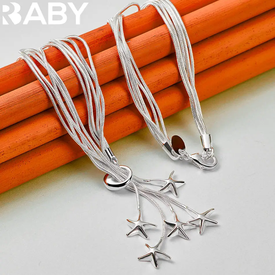 ALISUN 925 Sterling Silver 44cm Five-pointed Star Tassel Necklace For Women Charm Trend Birthday Gifts Fashion Party
ALISUN 925 Sterling Silver 44cm Five-pointed Star Tassel Necklace For Women Charm Trend Birthday Gifts Fashion Party