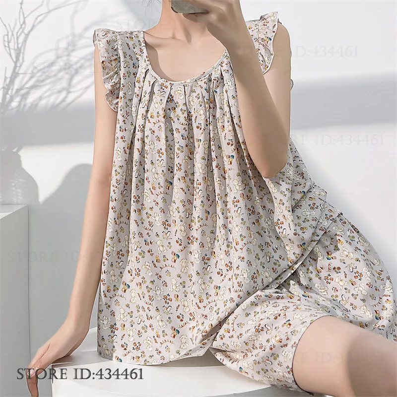 Print Cartoon Womens Pajamas 2PCS Loungewear Summer New Sexy Sleeveless Pijamas Suit Lingerie Sets Sweet Cute Viscose Homewear
Print Cartoon Womens Pajamas 2PCS Loungewear Summer New Sexy Sleeveless Pijamas Suit Lingerie Sets Sweet Cute Viscose Homewear