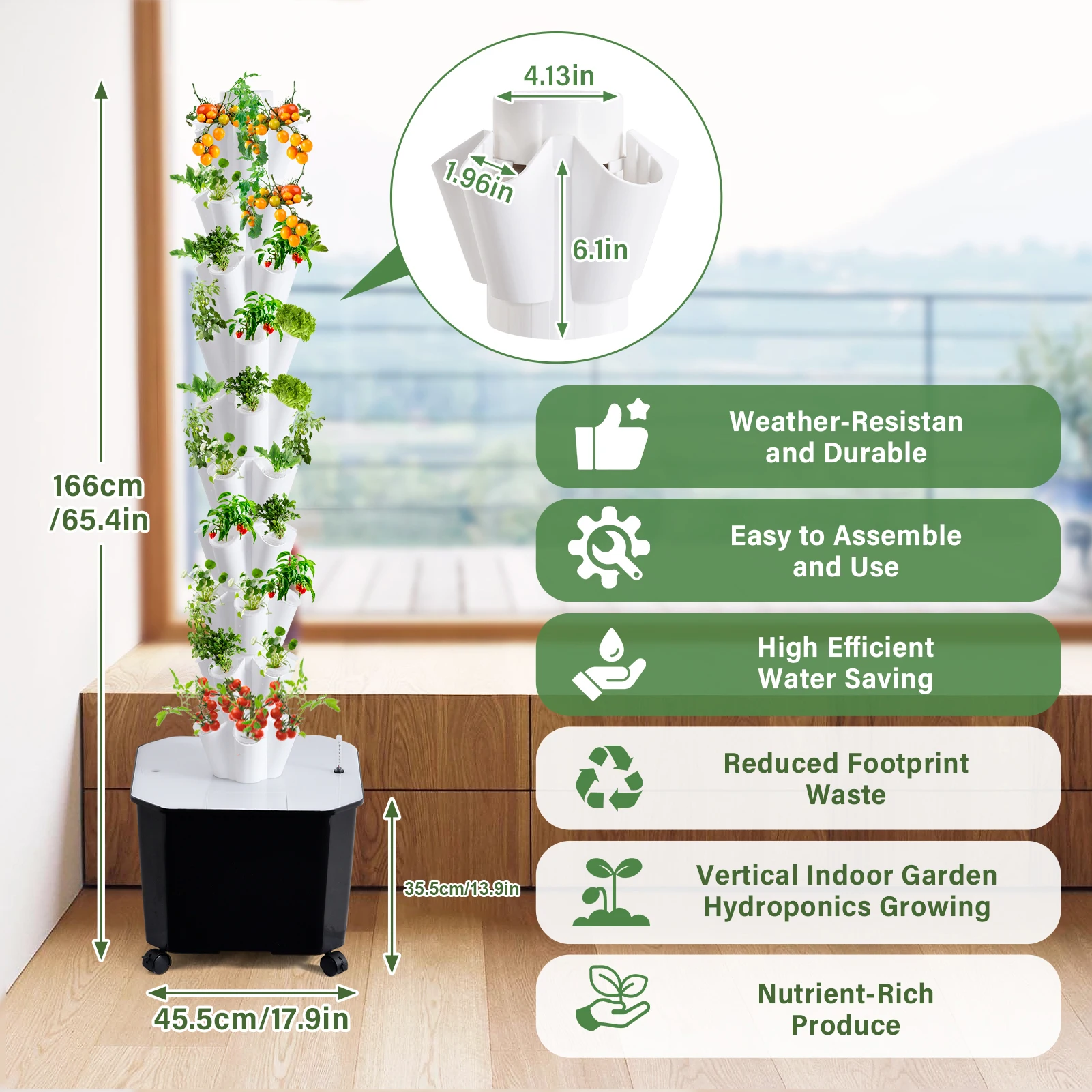 50L Hydroponic Growing Tower System, Vertical Garden Planter for Indoor Tomatoes, Flowers, Herbs and Vegetable Growth
50L Hydroponic Growing Tower System, Vertical Garden Planter for Indoor Tomatoes, Flowers, Herbs and Vegetable Growth