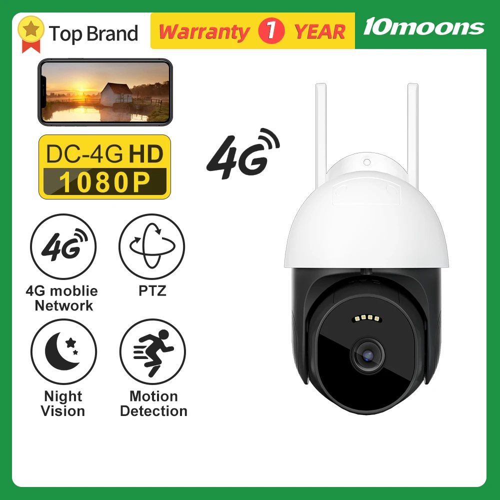 10moons 4G Version Surveillance Camera SIM Card Night Vision CCTV with PTZ 5MP
10moons 4G Version Surveillance Camera SIM Card Night Vision CCTV with PTZ 5MP