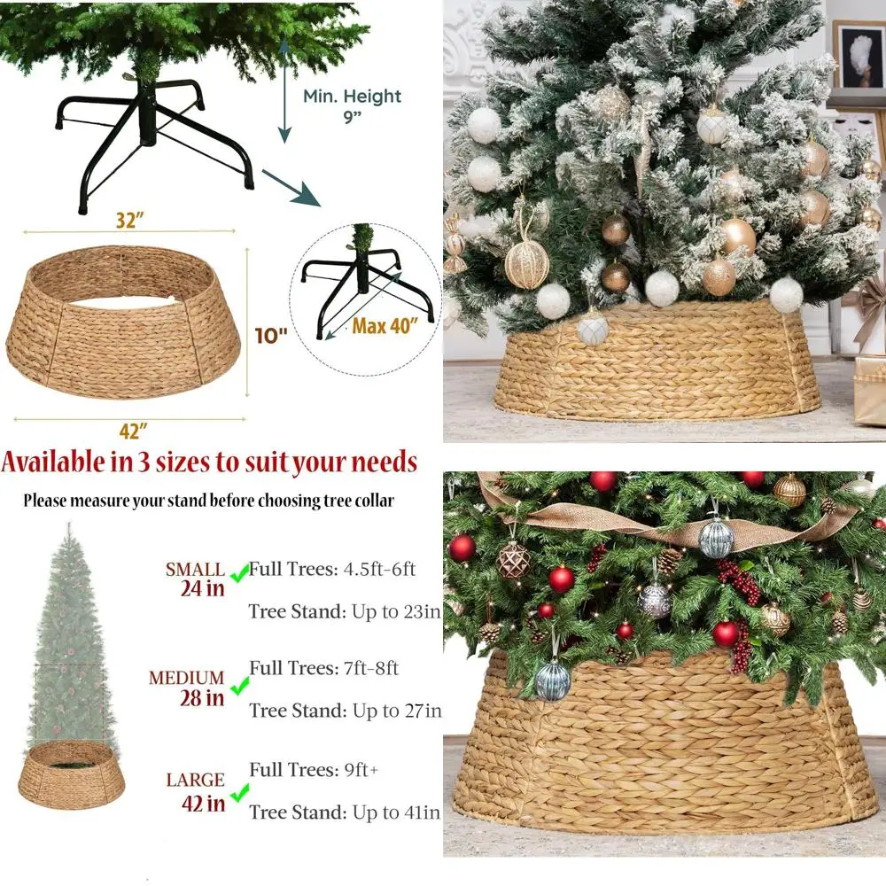 Adjustable Christmas Tree Skirt, Water Hyacinth Style, 42 Diameter, Pet-Friendly Base Protector
Adjustable Christmas Tree Skirt, Water Hyacinth Style, 42 Diameter, Pet-Friendly Base Protector