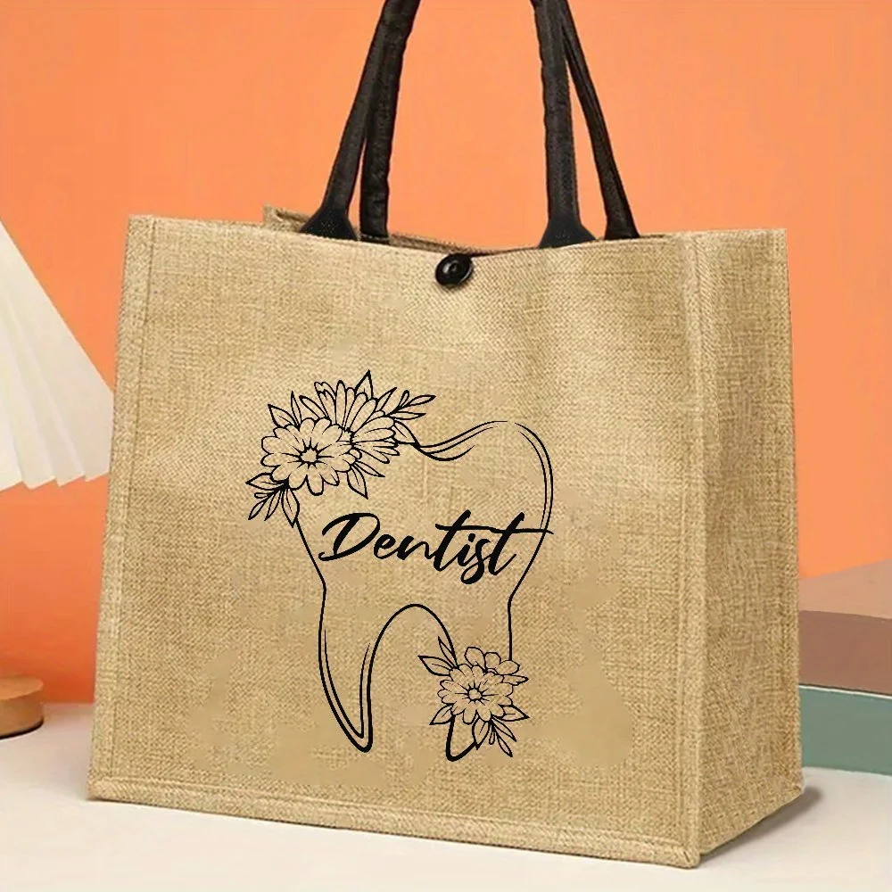 Aesthetic Dentist Tote Bag Tooth Printed Handbag Large Capacity Trendy Simple Style for Outdoor Picnics Parties Travel Shopping
Aesthetic Dentist Tote Bag Tooth Printed Handbag Large Capacity Trendy Simple Style for Outdoor Picnics Parties Travel Shopping