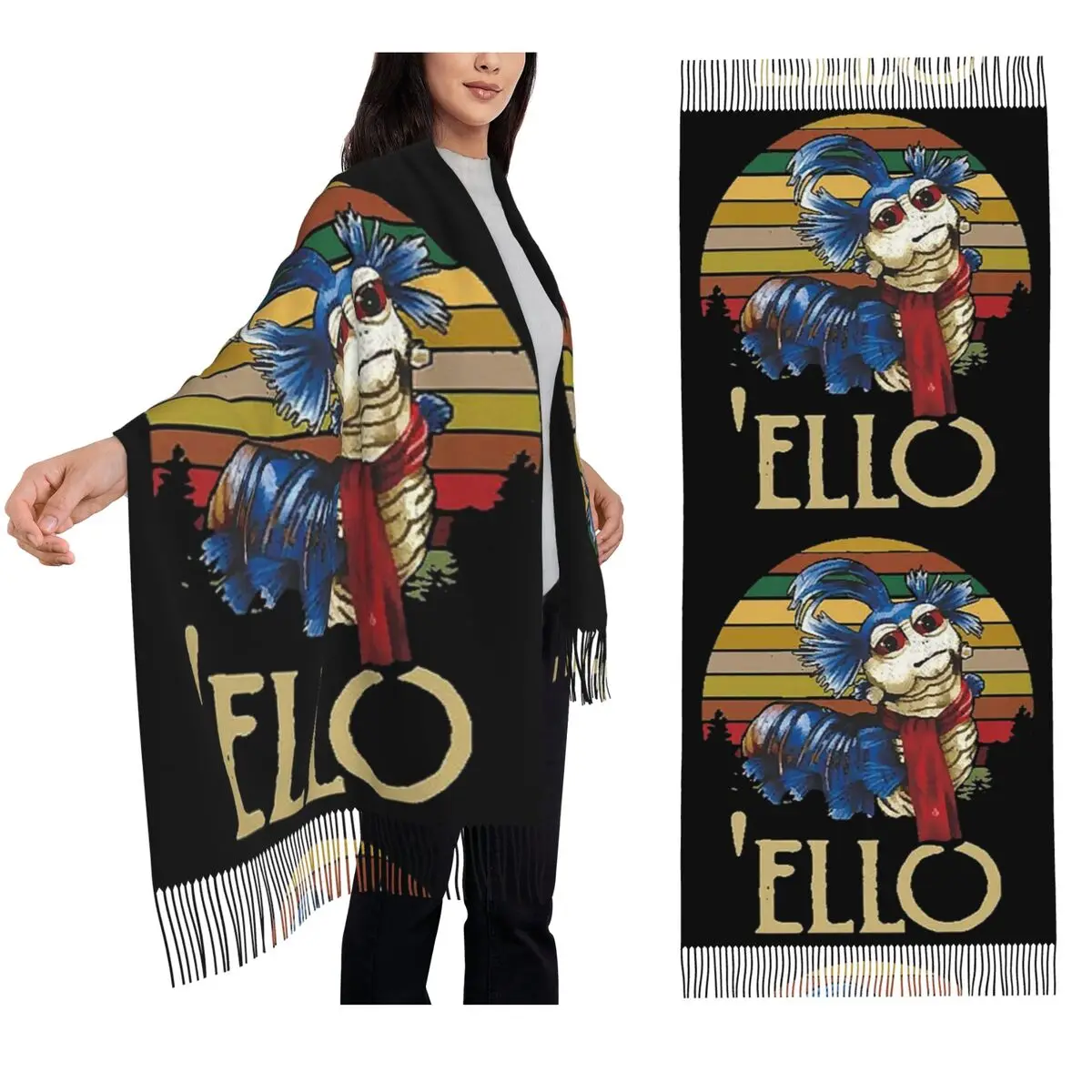 Лабиринт Червь Элдо Культовый Лабиринт Винтаж Ретро Шарфы с кисточками для женщин Шали и накидки Большая осенне-зимняя шаль 
Лабиринт Червь Элдо Культовый Лабиринт Винтаж Ретро Шарфы с кисточками для женщин Шали и накидки Большая осенне-зимняя шаль