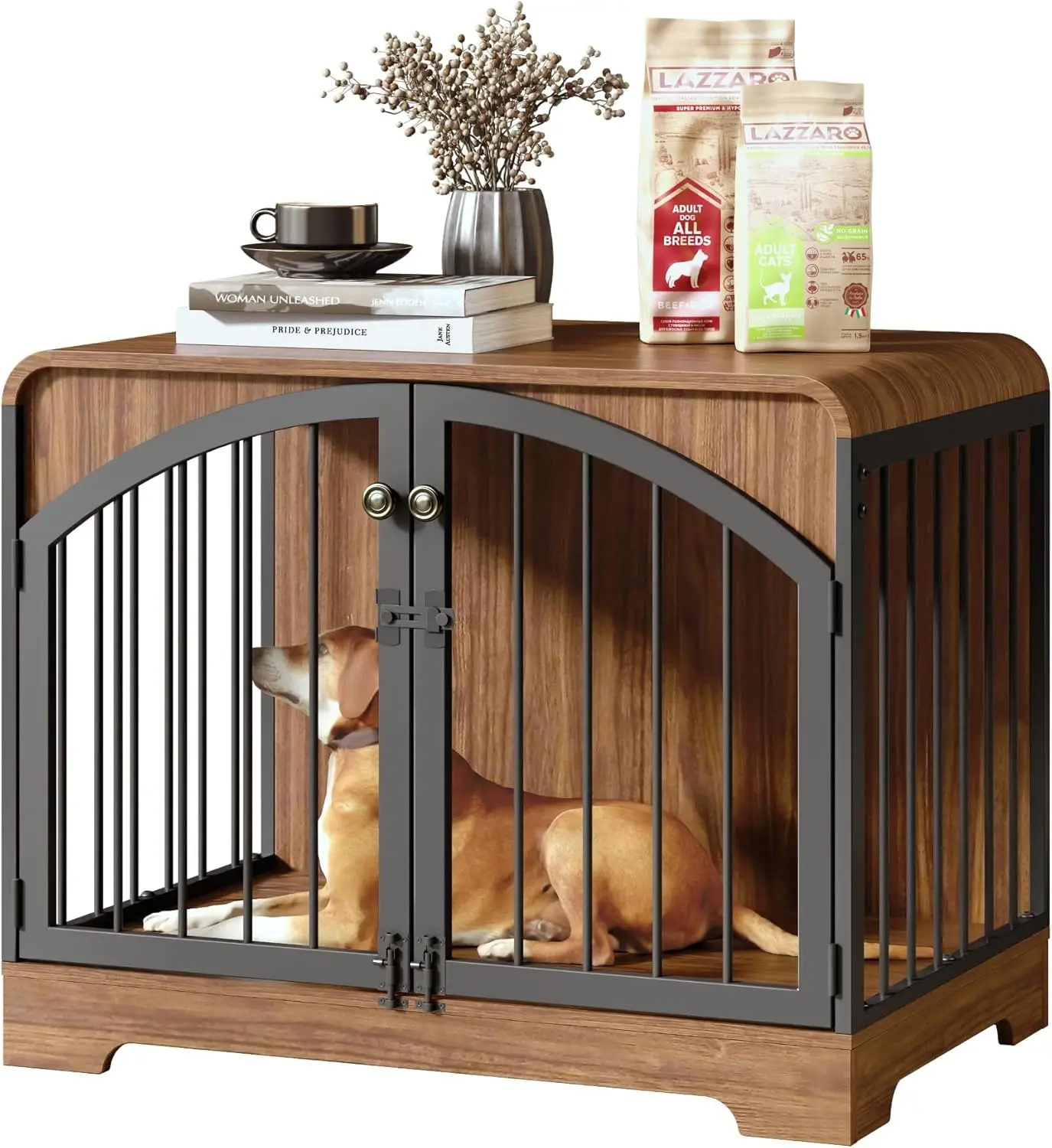 31.5" Farmhouse Dog Crate Furniture for Small Dogs, Decorative Pet House End Table, Wooden Dog Kennel Furniture Indoor, Retro Br
31.5" Farmhouse Dog Crate Furniture for Small Dogs, Decorative Pet House End Table, Wooden Dog Kennel Furniture Indoor, Retro Br