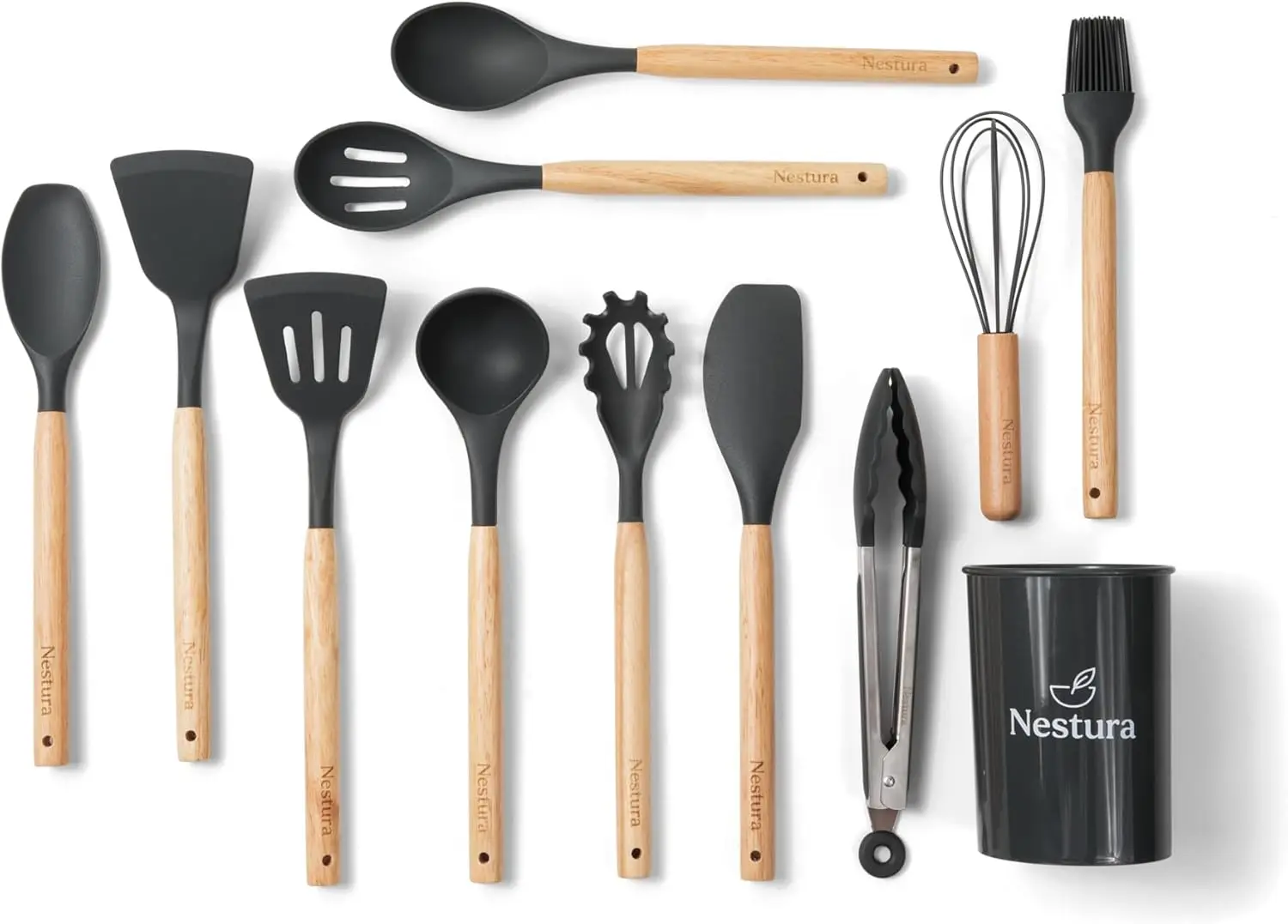 12-Piece Compact Silicone Kitchen Utensil Set with Holder, BPA-Free, Heat Resistant, Beechwood Handles, Ideal for Small Kitchens
12-Piece Compact Silicone Kitchen Utensil Set with Holder, BPA-Free, Heat Resistant, Beechwood Handles, Ideal for Small Kitchens