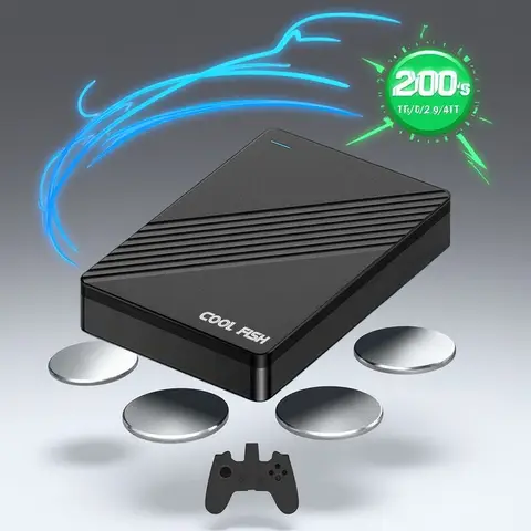 USB-C Ready 200MB/s External HDD USB3.0 - Shockproof Portable Hard Drive for Gaming/PC/Phone Universal Storage & Auto Backup