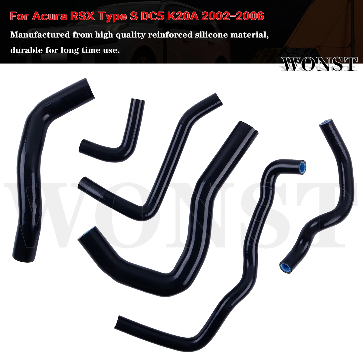 6PCS Silicone Radiator Heater Hose Kit For Acura RSX Type S DC5 K20A 2.0L 2002-2006
6PCS Silicone Radiator Heater Hose Kit For Acura RSX Type S DC5 K20A 2.0L 2002-2006