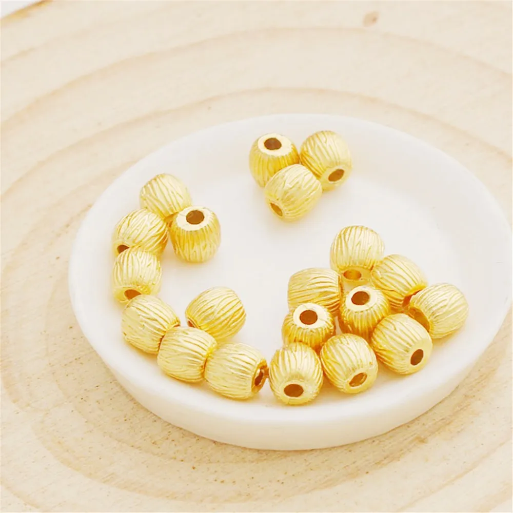 18K Gold Coated Matte Gold Cut Flower Beads, Striped Round Beads, DIY Bracelet Necklace Separated Bead Jewelry Accessories 4.5mm
18K Gold Coated Matte Gold Cut Flower Beads, Striped Round Beads, DIY Bracelet Necklace Separated Bead Jewelry Accessories 4.5mm
