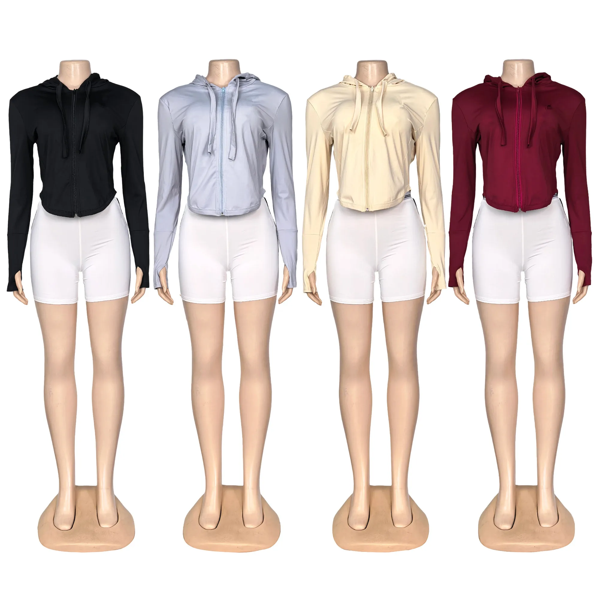 Q6352 New-style hooded zipper slimming casual sporty sun protection yoga top jacket
Q6352 New-style hooded zipper slimming casual sporty sun protection yoga top jacket