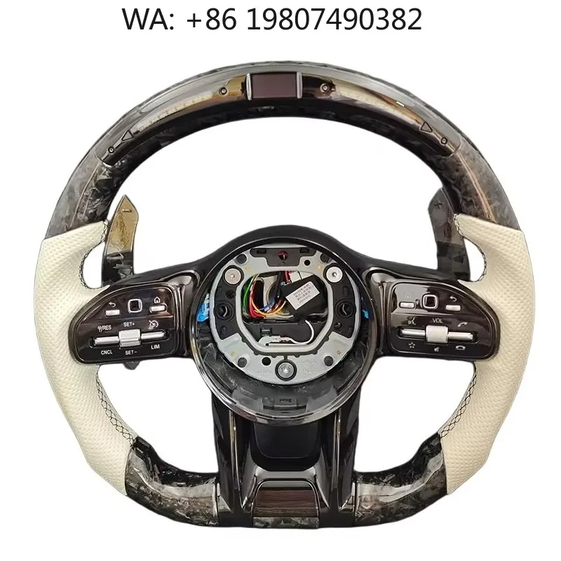 Custom White Half Perforated Leather Forged Carbon Fiber LED Sport Steering Wheel Fit C-Class W204 W205
Custom White Half Perforated Leather Forged Carbon Fiber LED Sport Steering Wheel Fit C-Class W204 W205