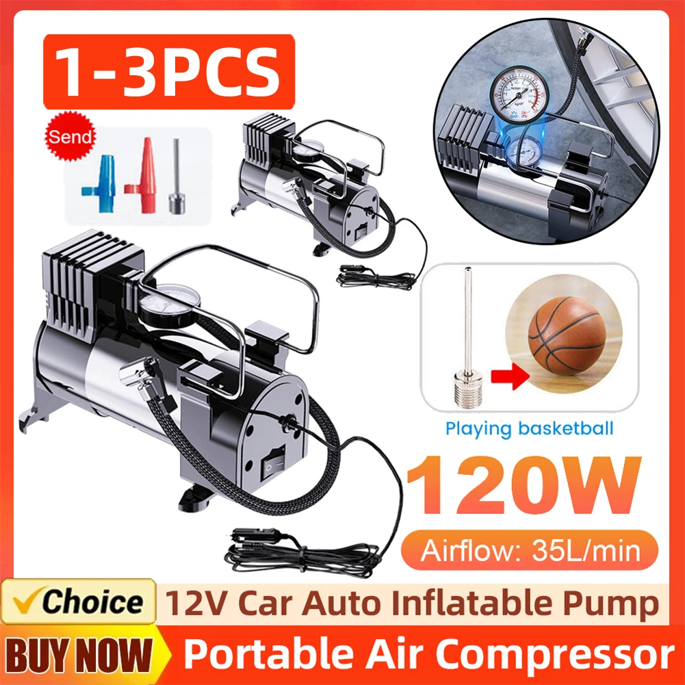 12V Car Tire Pump Cylinder Power System Mini Air Compressor Auto Inflatable Pump Heavy Duty Deluxe Portable Metal Air Compressor
12V Car Tire Pump Cylinder Power System Mini Air Compressor Auto Inflatable Pump Heavy Duty Deluxe Portable Metal Air Compressor