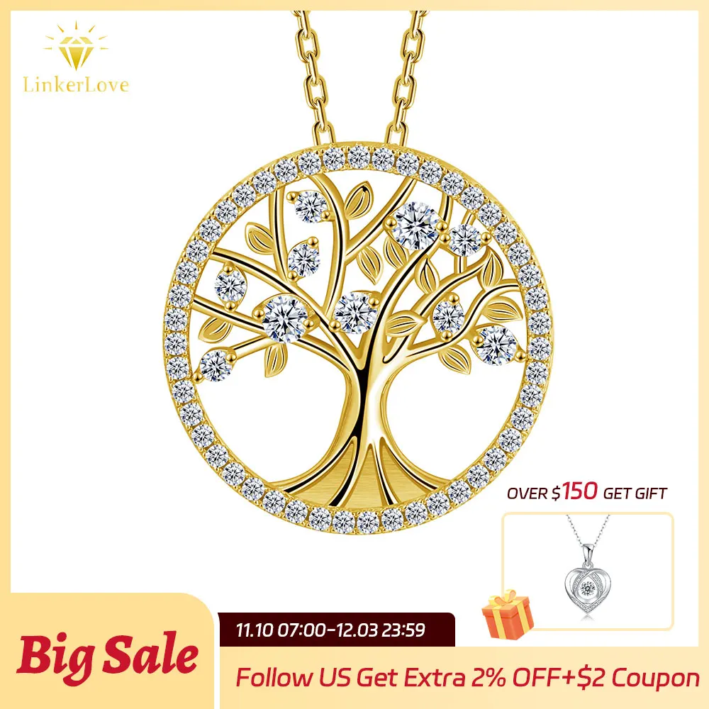 LinkerLove Tree of Life Pendant Moissanite Necklace for Women 925 Sterling Silver Diamond Necklaces Fine Jewelry Gift for Mother
LinkerLove Tree of Life Pendant Moissanite Necklace for Women 925 Sterling Silver Diamond Necklaces Fine Jewelry Gift for Mother