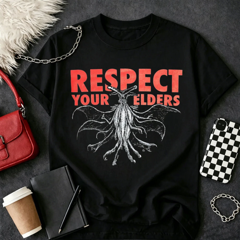 Unisex Respect Your Elders Cthulhu Elder God Graphic T Shirt Cotton Short Sleeve H.P.Lovecraft Horror Myth Casual Streetwear Top
Unisex Respect Your Elders Cthulhu Elder God Graphic T Shirt Cotton Short Sleeve H.P.Lovecraft Horror Myth Casual Streetwear Top