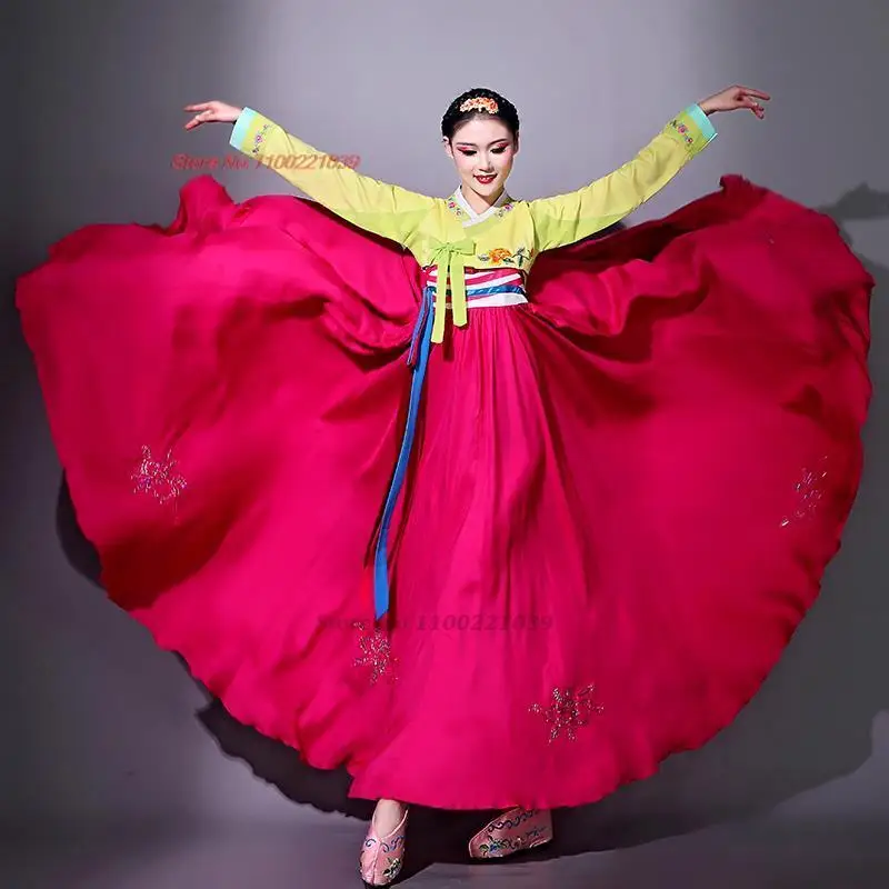 2024 traditional korea dance costume vintage folk dance dress korean ethnic stage performance flower embroidery dance dress
2024 traditional korea dance costume vintage folk dance dress korean ethnic stage performance flower embroidery dance dress