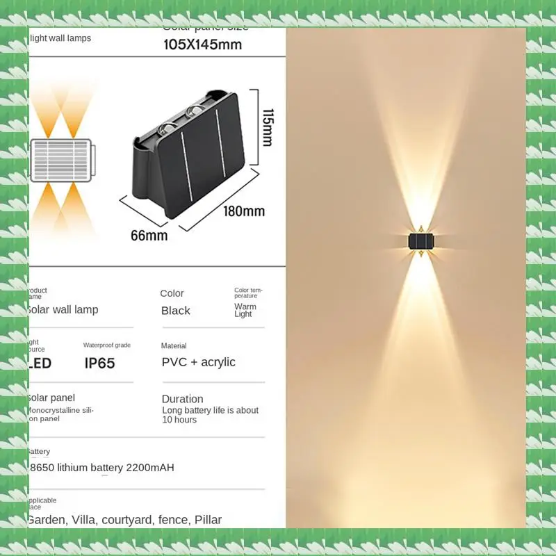 1 PCS Solar Wall Light Outdoor Up-Down Lighting LED Lamp Solar Wall Washing Lights For Courtyard Garden 4 Light
1 PCS Solar Wall Light Outdoor Up-Down Lighting LED Lamp Solar Wall Washing Lights For Courtyard Garden 4 Light